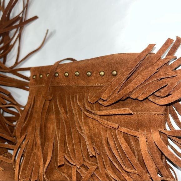 Rampage boho BROWN suede long fringe BOOTS RAM-CAMBRA womens 7M, Moccasin WS1140 - Picture 15 of 16